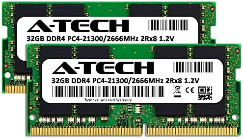 A-Tech 64GB Комплет RAM МЕМОРИЈА ЗА Msi GF75 Тенок 8-ТИ Лаптоп | DDR4 2666MHz PC4-21300 SODIMM 2rx8 1.2 V 260-Pin Не-ECC Со-DIMM