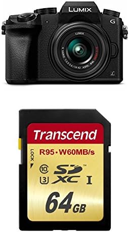 PANASONIC Lumix G7 4k Mirrless камера, со 14-42mm Мега O. I. S. Објектив, 16 Мегапиксели, 3 Инчен Допир LCD, DMC-G7KK Со Трансценд 64 GB Мемориска