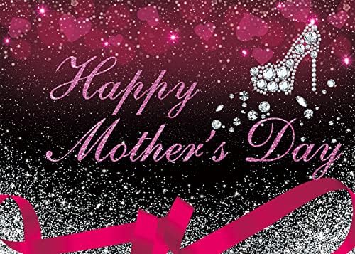 Среќен Ден На Мајката Позадина Сребрена Светка Сјај Дијамант Висока Пета Розова Љубов Срце Позадина Дама Жена Нова Мајка Денот На Кралицата