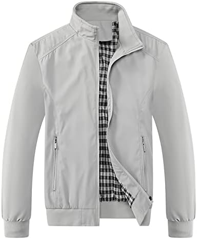 Ymosrh Спортски јакни за мажи машка јакна од скут, цврсти случајни патенти џебни палто јакни