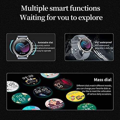 Yiisu Smart Watch IP67 водоотпорен паметен часовник Bluetooth повици звучник 1.32 '' HD допирање на екранот Спорт фитнес паметен часовник AN4