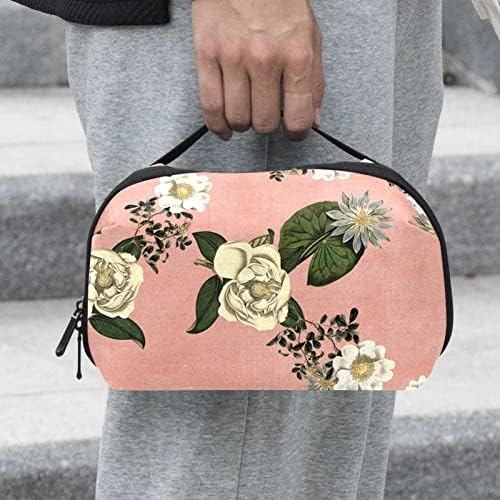 Козметичка Торба За Жени, Симпатични Пространи Водоотпорни Чанти За Шминка Патуваат Розова Цветна Тоалетна Торба Организатор Како