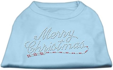 Mirage Pet Products 12-инчни радост кошула за печатење на Божиќ за домашни миленици, средно, бебе сино