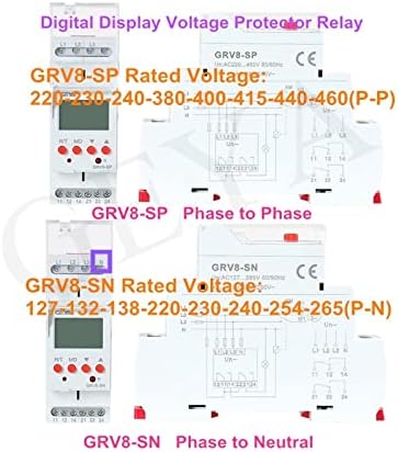 Anifm GRV8-SN/SP над напон под напон заштитен уред со LCD дигитален приказ на напон реле 8A 70V-650V 1PCS