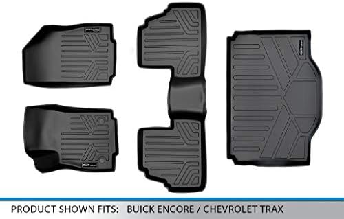 SmartLiner Custom Fit Mats Days 2 реда и карго-лагер сет црно компатибилен со 2013-2022 Buick Encore / 2014-2022 Chevrolet Trax