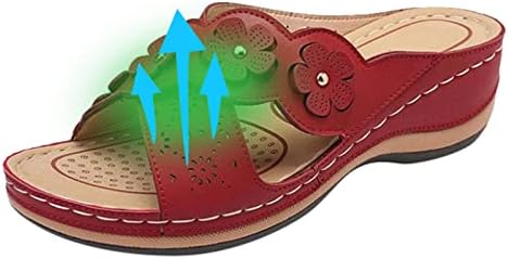 2023 летни влечки за жени гроздобер вкрстени клинови сандали цветни декори отворени пети слајдови ретро потпетици на отворено чевли