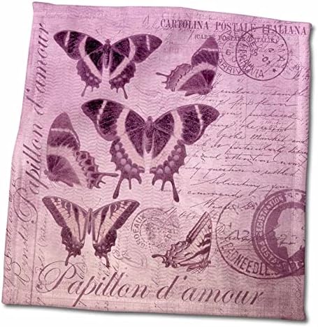 3drose романтична илустрација со пеперутки во избледени виолетови - крпи