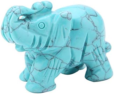 Фигура за слонови на Глоглоу, 2 инчи природен жад врежан слон кристален фигура за декорација на домови за мебел за мебел