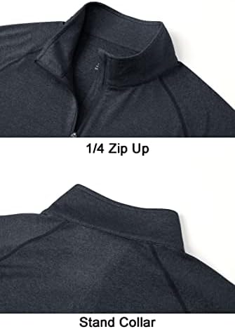 Magcomsen Машка 1/4 поштенски пуловер upf 50+ долги ракави за заштита од сонце за голф кошули за голф лесни атлетски тренинзи