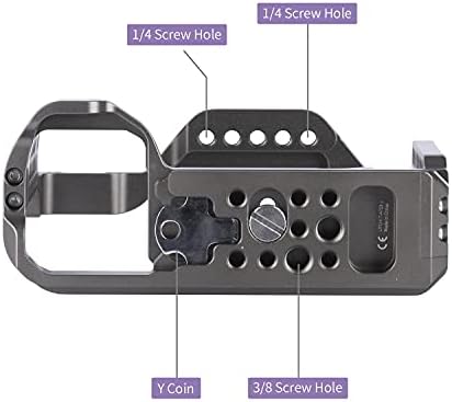 YC кромид целосен кафез на фотоапаратот за Sony Alpha 7s III/A7S3, преносен и лесен алуминиумски легура со двојна ладна чевли со 1/4