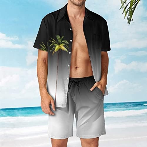 Bmisegm Машка костум Менс летен моден моден рекреација Хаваи заморска празничка плажа дигитална 3Д печатење кратка кошула со кратки ракави