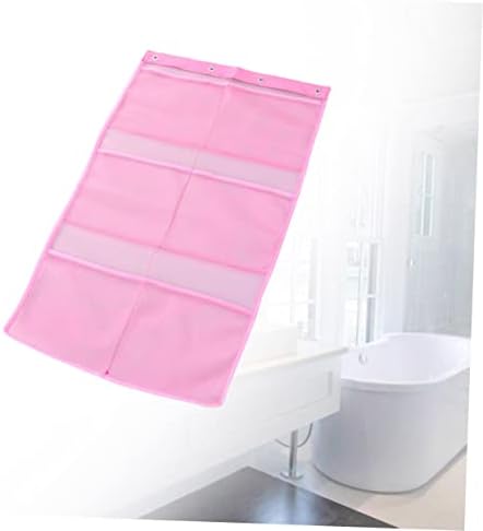 Стобаза мрежа туш кади организатор за бања, кади мрежи тоалети завеса розова козметички организатор за туширање тоалети за завеси за завеси додатоци