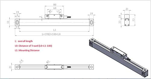 GOWE 2 Оска Dro Линеарна Скала+Дигитален Отчитување За Мелење Машина со 2 парчиња Линеарни Сензори 150mm &засилувач; 250mm