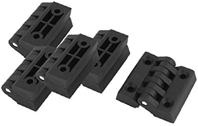 X-Dree 5pcs црна пластика која ја заменува витканата шарка за преклопување за домашна врата 39mmx38mm (5 Piezas de Plástico negro que