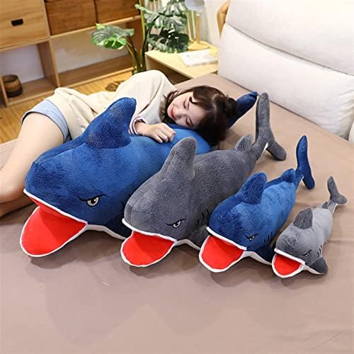 Микингго плишани кукли океански животински патент ајкула перница плишана играчка голема ајкула кукла за спиење во боја: сина, големина: 60см