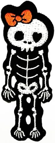 Кленплус 3 парчиња. Цртан Филм Портокал Лак Симпатична Скелет Черепот Коски Ноќта На Вештерките Духот Печ Везени Значка Железо