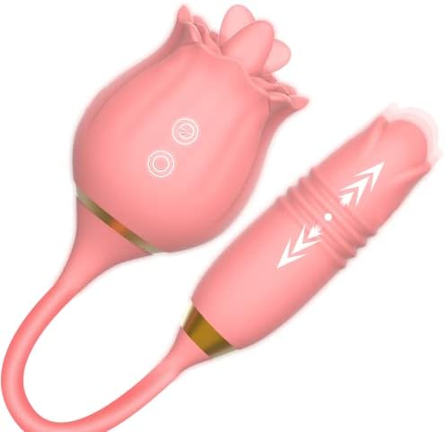 3-во-1 розов секс стимулатор со лижење од 9 јазици и 9 режими на вибратор за парови, водоотпорно, магнетно полнење