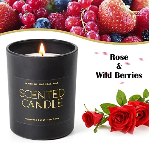 Свеќи за домашни мириси, Роуз и диви бобинки миризливи свеќи за мајки, подароци, 5,5 мл подароци од соја од соја за жени, ароматераписки