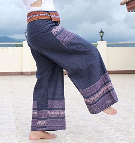 Raanpahmuang шарен памук тајландски рибар за завиткување на панталони тајландски печат уметнички принт