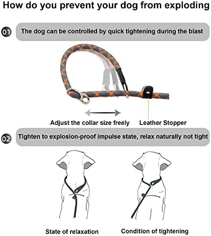 Baobote 6 Ft Slip Lead Dog Leash, Anti-Choking со сообраќајни поставени две рачки, поводник за качување по тешки планинари, рефлексивни без влечење на кучиња за влечење за мали средни г