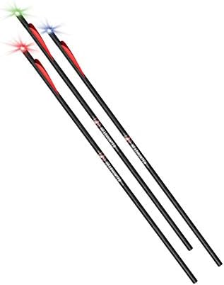 Барнет Headhunter Strobe осветлени стрелки на самострел, 3-пакет поликарбонат полу-месечни ноки, со повеќебојни светла на строги