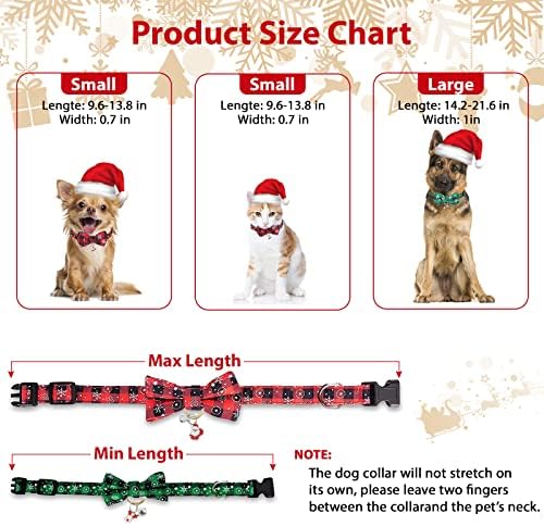 Jојси Божиќна кучиња јака за јака прилагодлива од карирана јака, мек памук и кожа со додатоци за татко елк, најдобар подарок