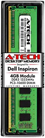 A-Tech 4GB RAM меморија за Dell Inspiron 580, 580S | DDR3 1333MHz DIMM PC3-10600 240-PIN Не-ECC UDIMM модул за надградба на меморијата на