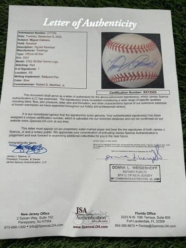 Мигел Кабрера Потпиша Бејзбол 2022 Ол Стар Натпревар ЏСА Лоа Авто-Автографирани Бејзбол Топки