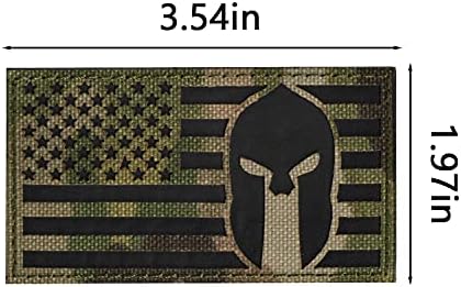 WZT 2 парчиња IR инфрацрвено знаме на Америка, Спартанска кацига, рефлексивна лепенка јакна елек DIY костум извезени тактички морал воени