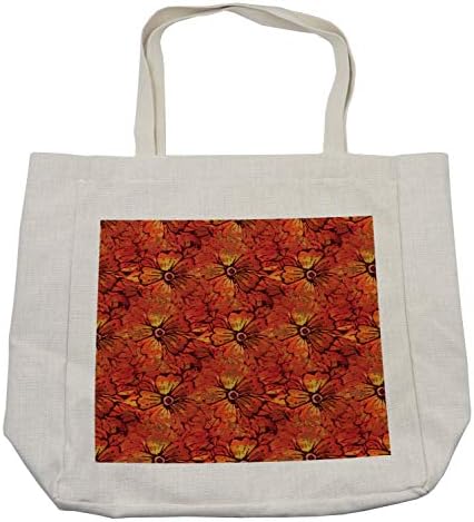 Торба за купување торбичка за батик, Грунги, потресен носталгичен викторијански стил Цвет ливчиња, романтичен женски ретро