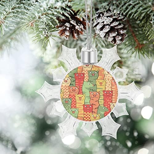 Смешни ферети новогодишна елка во снегулка од снегулка украси што висат украси од снегулка со жици за Божиќно дрво