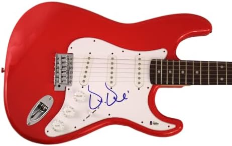 Д -р Дре потпиша автограм со целосна големина тркачки автомобил Црвен Fender Stratocaster Електрична гитара со Бекет писмо