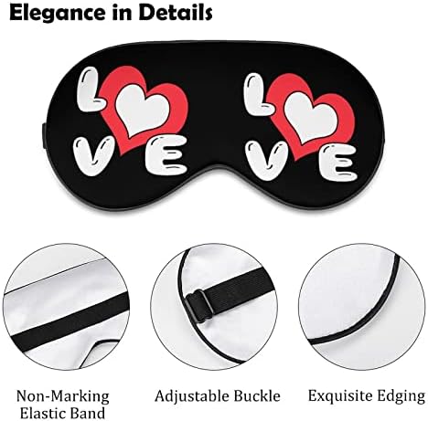 Loveубовна срцева печатена маска за очите Блокирање на маска за спиење со прилагодлива лента за работа за смена за спиење