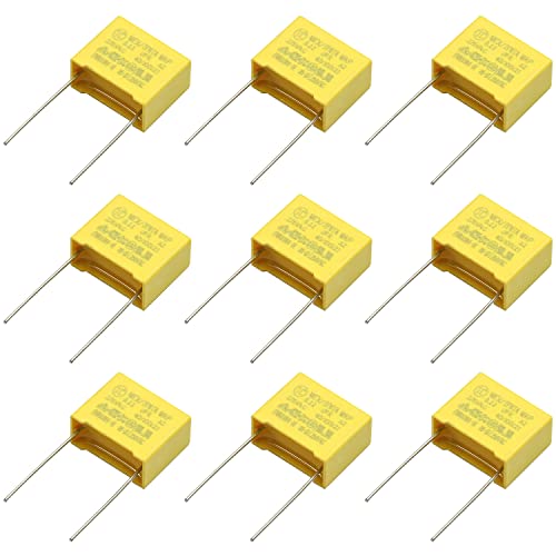 Безбедносни кондензатори за безбедност на 20 парчиња 0,22UF 275V полипропилен филмски кондензатори од 15мм пин пин терен жолт