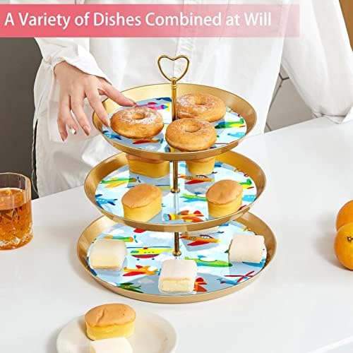 3 Нивоа Десерт Штанд Cupcake Овошје Плоча Пластични Служат Држач За Прикажување За Свадба Роденден Бебе Туш Чај Партија Украси Круг,