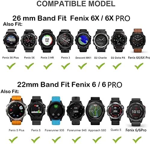 Fehauk 22mm Watchband for Garmin Forerunner 945 935 Fenix ​​5 5Plus Fenix ​​6 Pro Silicone Smart Watch Band Brake Release Band Correa