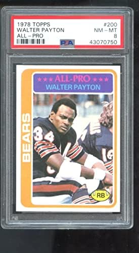 1978 Топпс #200 Волтер Пејтон ПСА 8 оценета фудбалска картичка НФЛ Чикаго мечки - Непотпишани фудбалски картички