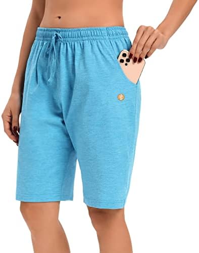 Buckersimsенски Berенски Бермудски шорцеви шорцеви шорцеви со џебови јога шетаат атлетски долги шорцеви за жени должина на коленото