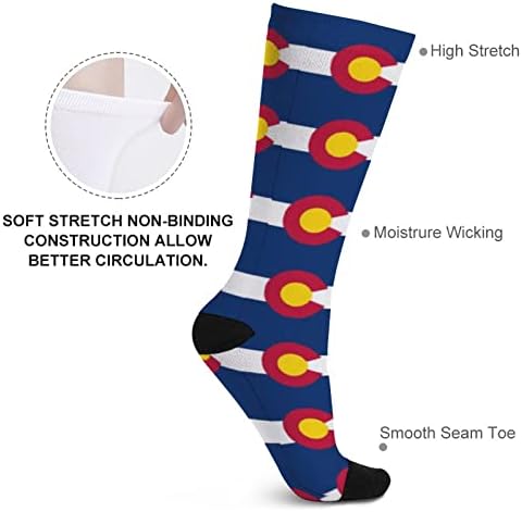 Колорадо држава Flag1 Смешни чорапи над телето со високи цевки со кои се совпаѓаат со жени жени жени