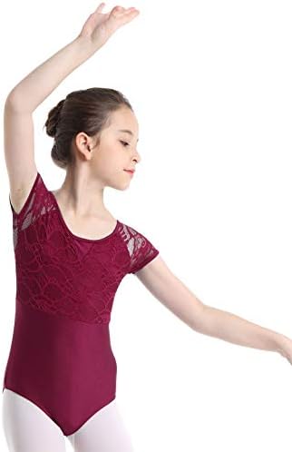 Moily Девојки девојки Цветни чипка за намалување на камизоле леотарска гимнастика балет танц активен фустан
