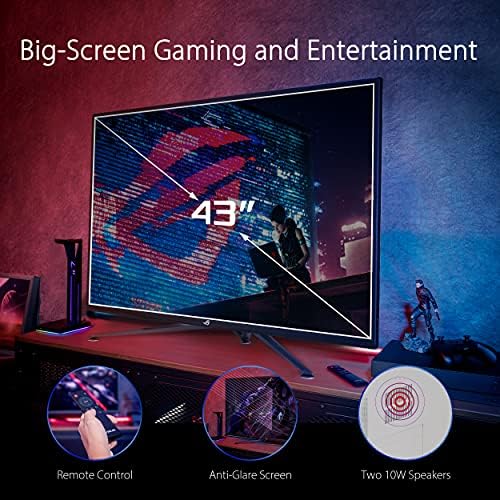 ASUS ROG Strix 43 4K HDR Dsc Gaming Monitor - UHD, 144Hz, 1ms, HDMI 2.1, Синхронизација На Замаглување Со Екстремно Ниско Движење,