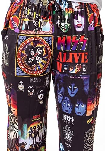 Kiss Mens Classic Oldies Rock Band Music Albums Rock and Roll and Roll and Love Gun Sleep Pajama Pantans Pants
