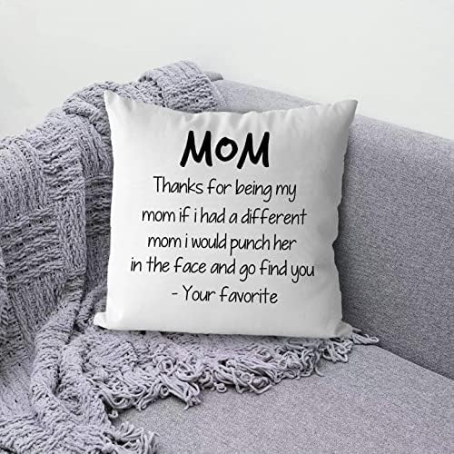 Keuspi Смешна мајка Цитати благодарам што ми беше декоративна перница за мајка ми, фрли ја перница 18x18 инчи, смешна мајка роденден за мајка
