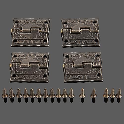 20 парчиња 26мм шарки антички бронзени кабинети шарки додатоци за мебел кутии за накит мали фитинзи за мебел за шарки за шкаф