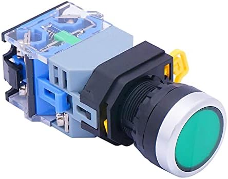 Zlast 22mm 10A 440V 1NO 1NC DPST Зелен LED Push копче за прекинувачи на копчето Вметнувачи со LED светлосен напон 110V