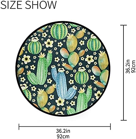 36,2 инчи големи кружни меки килими цветни кактус расадник плејматски килим за деца кои играат соба спална соба дневна соба дома декоративен