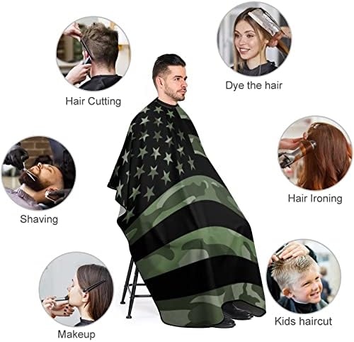 Зелена Камуфлажа Американско Знаме Бербер Кејп Професионална Коса Сечење Престилка Фризер Кејп Салон Кејп За Мажи Жени