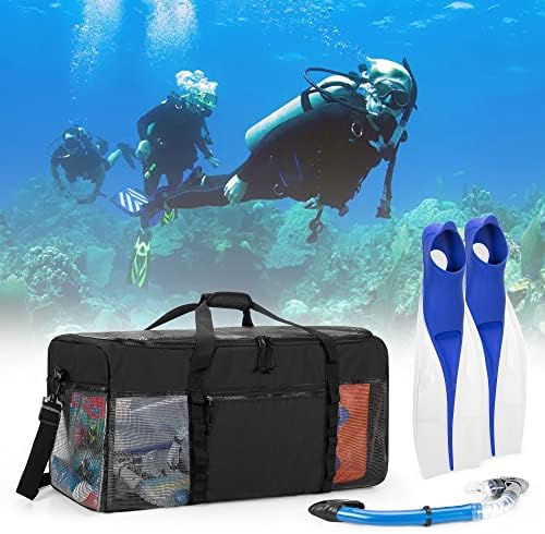 FASROM XL MESH DIVE DUFFEL BAG за опрема за нуркање во нуркање, преголема торба за спортови за дуфли за нуркање, пливање, предмети од