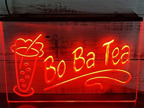 Dvtel Boba Чај Продавница Неонски Знак Led Моделирање Светло Прозрачни Букви Табла Акрилни Панел Неонски Декоративни Светлина, 60x40cm