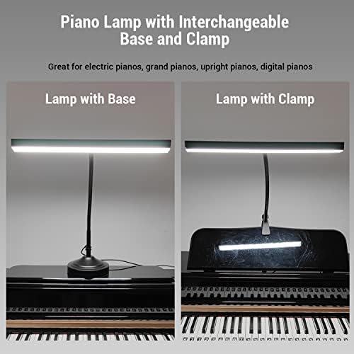 CELYST LED Светилка За Пијано Светло Со Заменлива Основа И Стегач, Светилка за Маса што Се Грижи за Очите &засилувач; Клип Светилка со